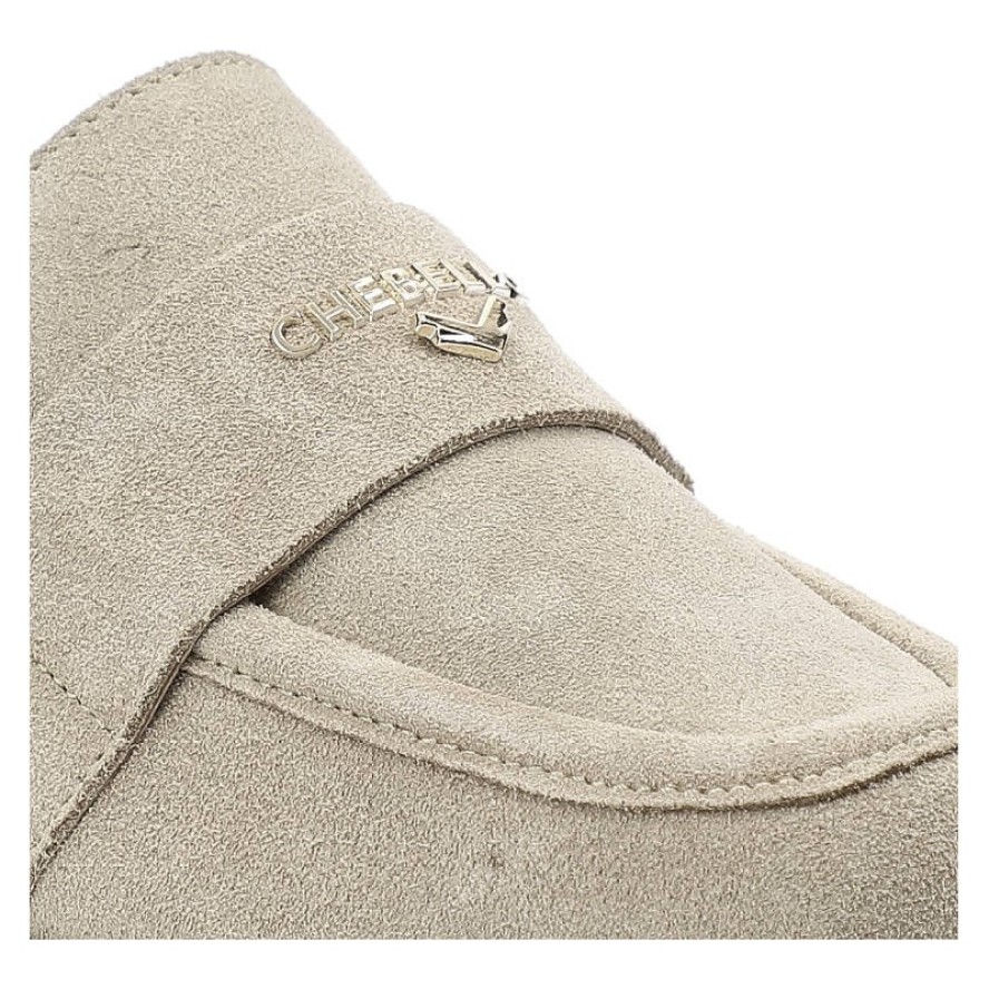 Beżowe Półbuty Chebello Eleganckie Mokasyny Damskie