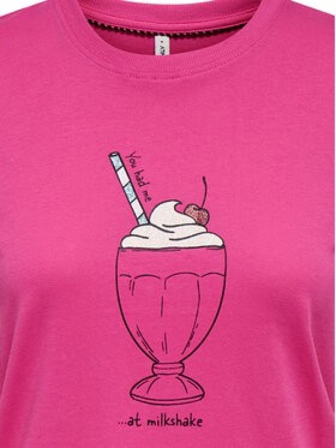 ONLY T-Shirt Fun Life 15349901 Różowy Regular Fit