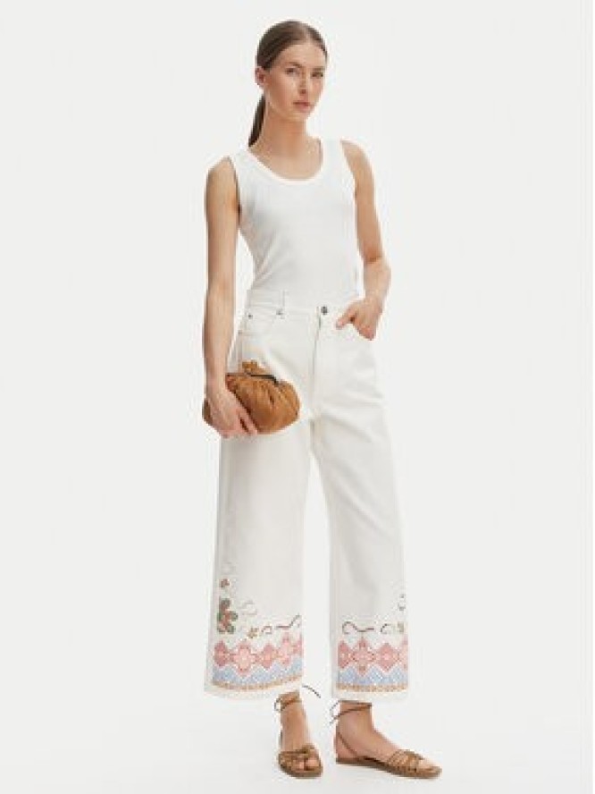 Weekend Max Mara Top Multic 2615941012 Biały Regular Fit