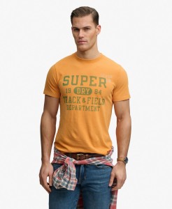 superdry Vintage Prep Relaxed T‑shirt z bawełny – Bright Marigold Orange