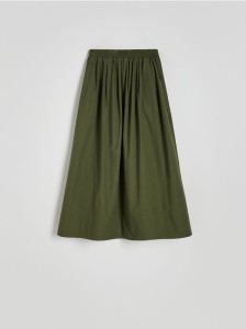 Bawełniana spódnica maxi - oliwkowy