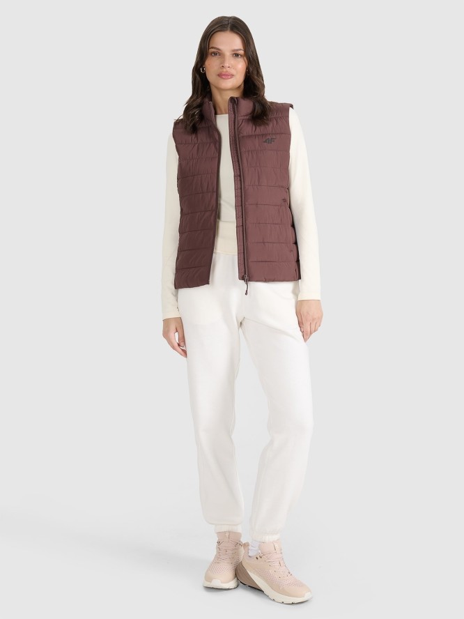 4F Bezrękawnik puchowy z wypełnieniem syntetycznym damski - brązowy S
