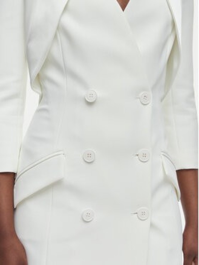 Elisabetta Franchi Sukienka koktajlowa AB-925-61E2-V450 Biały Regular Fit