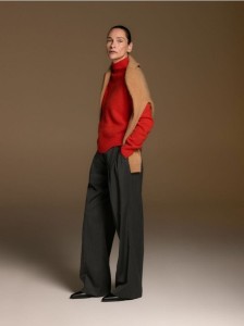 Wełniany golf z dodatkiem kaszmiru - pomarańczowy