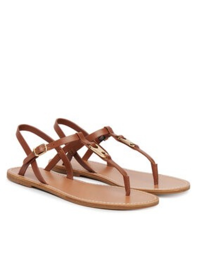 Tommy Hilfiger Sandały Leather Thong Sandal FW0FW09127 Brązowy