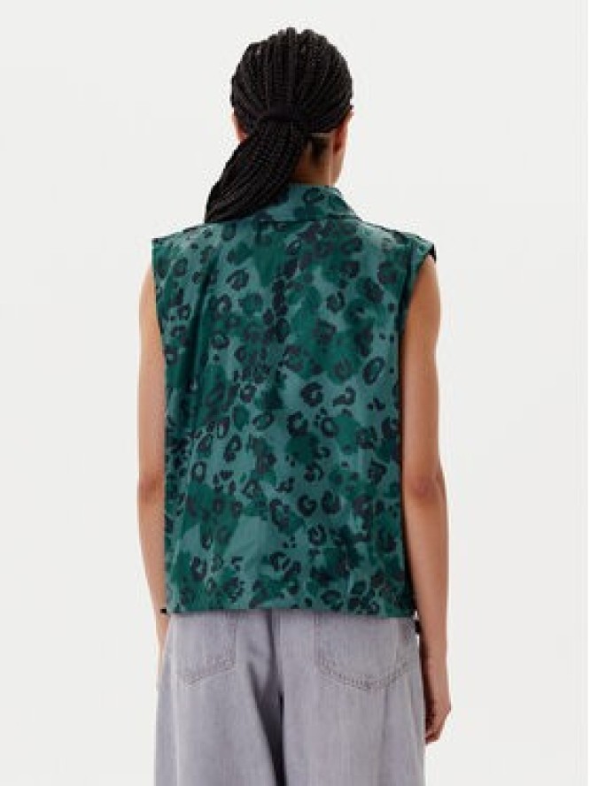 adidas Kamizelka Animal Print 3-Stripes JV6958 Zielony Loose Fit