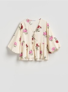 Bluzka w kwiaty - wielobarwny