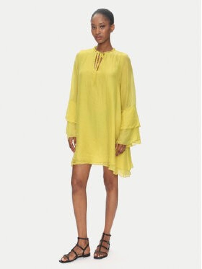 ViCOLO Sukienka letnia TD0753 Żółty Regular Fit