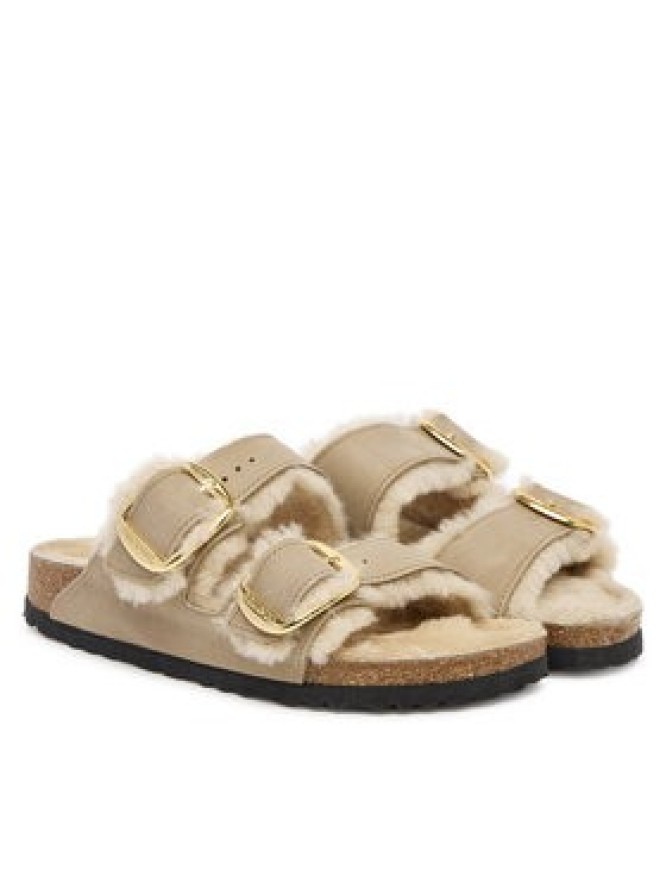 Birkenstock Klapki Arizona Big Buckle Shearling 1030384 Brązowy