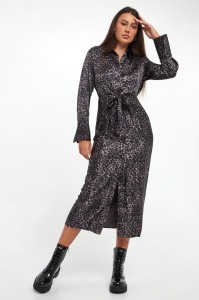 Sukienka szmizjerka w panterkę DKNY