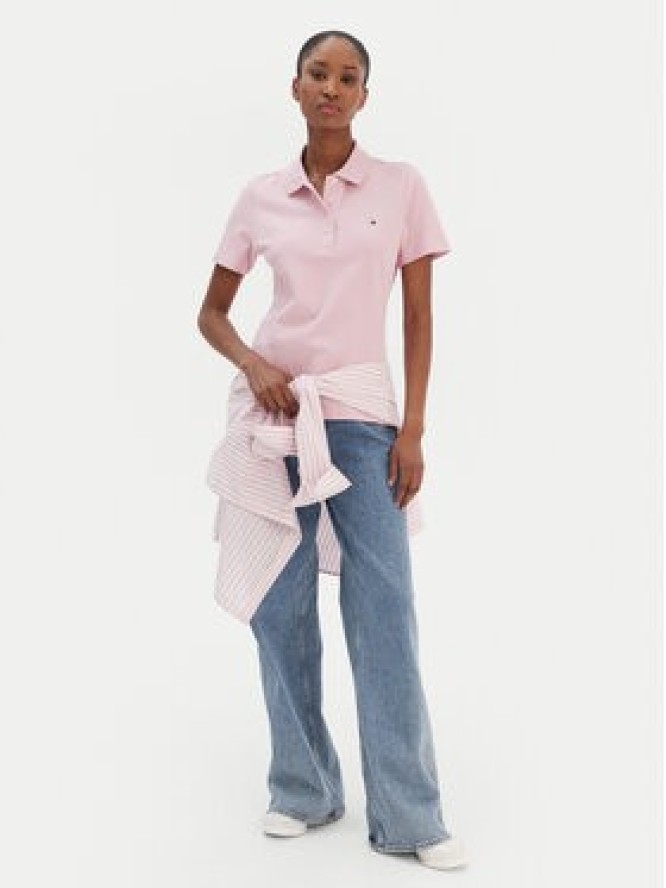 Tommy Hilfiger Polo 1985 WW0WW43225 Różowy Slim Fit