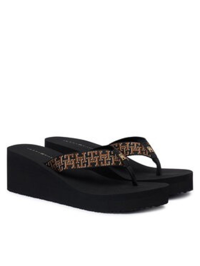 Tommy Hilfiger Japonki Wedge Summer Sandal Mono FW0FW09698 Czarny