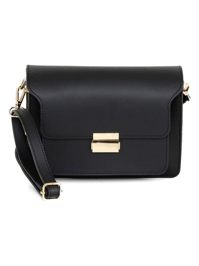 Pia Sassi Skórzana torebka "Carbonara" w kolorze czarnym - 23 x 17 x 10 cm rozmiar: onesize