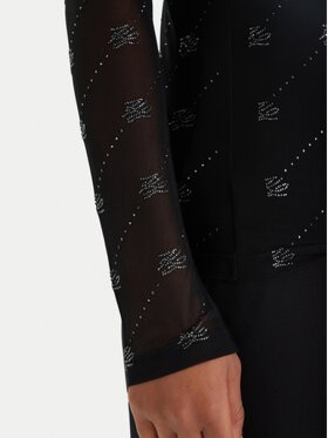 KARL LAGERFELD Bluzka B1W17024 Czarny Slim Fit