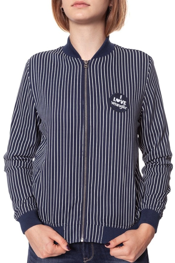 DAMSKA KURTKA PRZEJŚCIOWA WRANGLER STRIPES BOMBER NAVY W403RV235 112128695