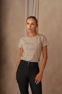 T-shirt damski z motywem koni JD ATTACK Yin Yang