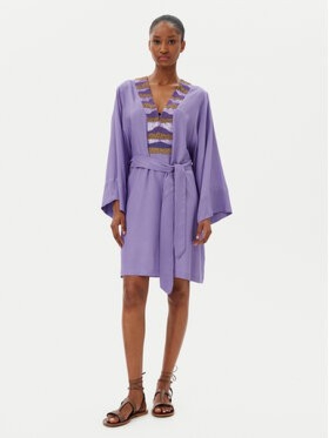 LOLA CASADEMUNT Sukienka letnia LS2516035 Fioletowy Regular Fit