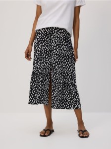 Wzorzysta spódnica z wiskozy - wielobarwny