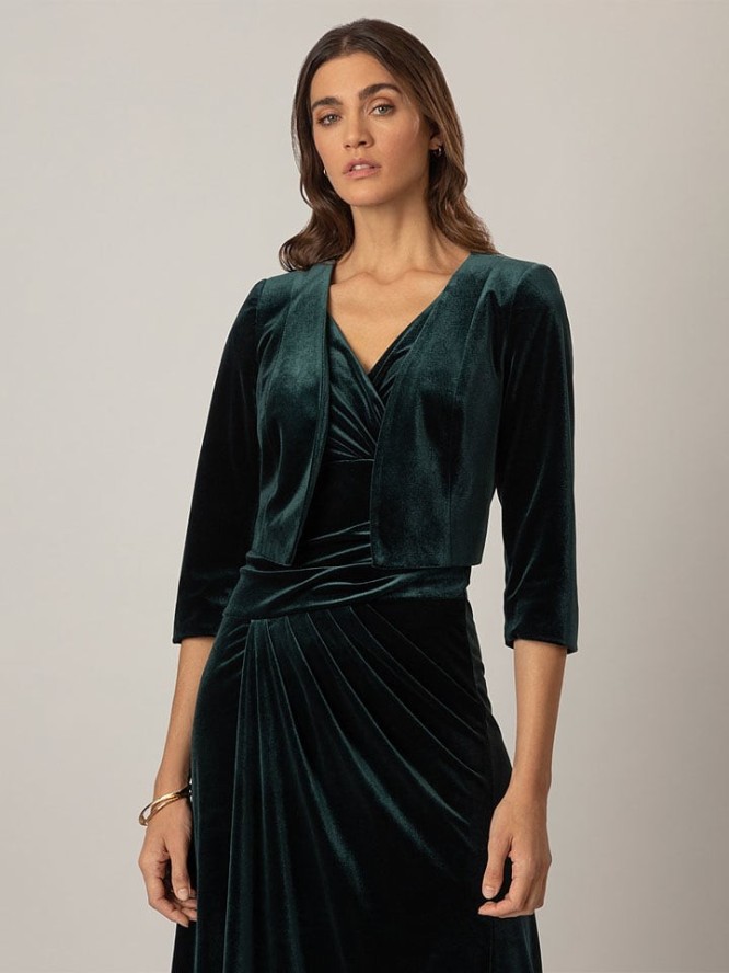 APART Aksamitne bolerko w kolorze ciemnozielonym rozmiar: 40