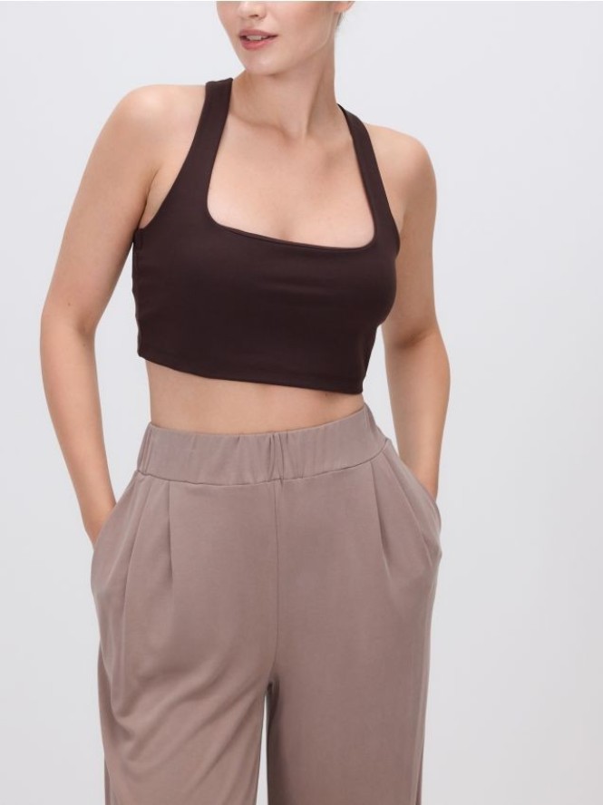 Sportowy top - ciemnobrązowy