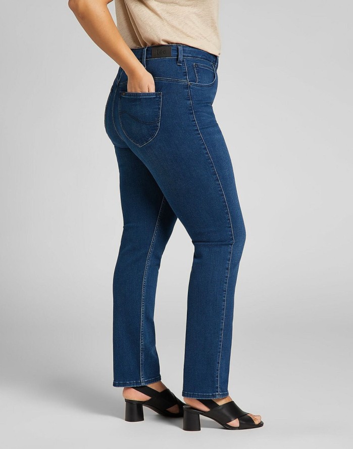 LEE CLASSIC STRAIGHT PLUS DAMSKIE SPODNIE JEANSOWE JEANSY DARK SYLVIE L32JPVWM 112107646