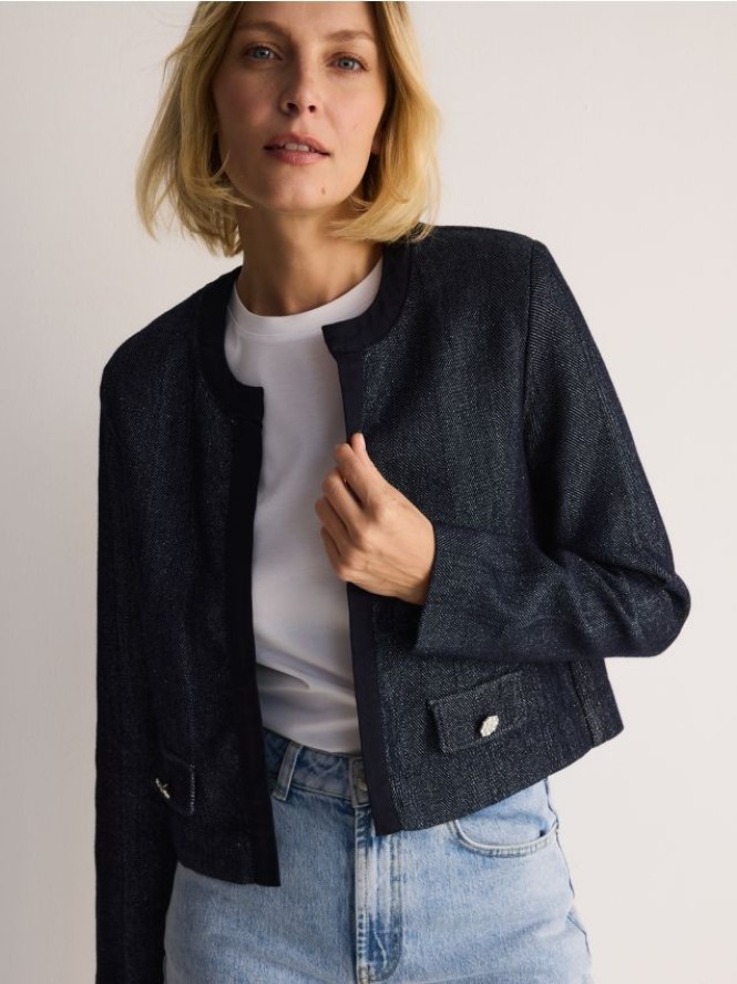 Żakiet z ozdobnymi guzikami - granatowy