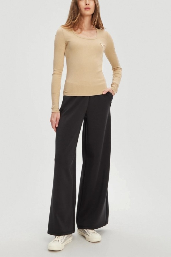 GUESS Beżowy damski longsleeve Colette, Rozmiar S