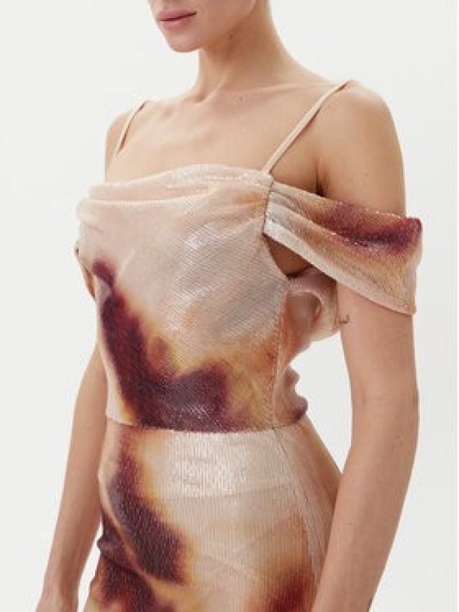 Eleh Sukienka wieczorowa ESS250125 Beżowy Regular Fit