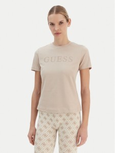 Guess T-Shirt V6RI20 J1314 Beżowy Regular Fit