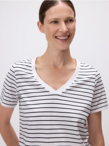 T-shirt regular z dekotem V - wielobarwny