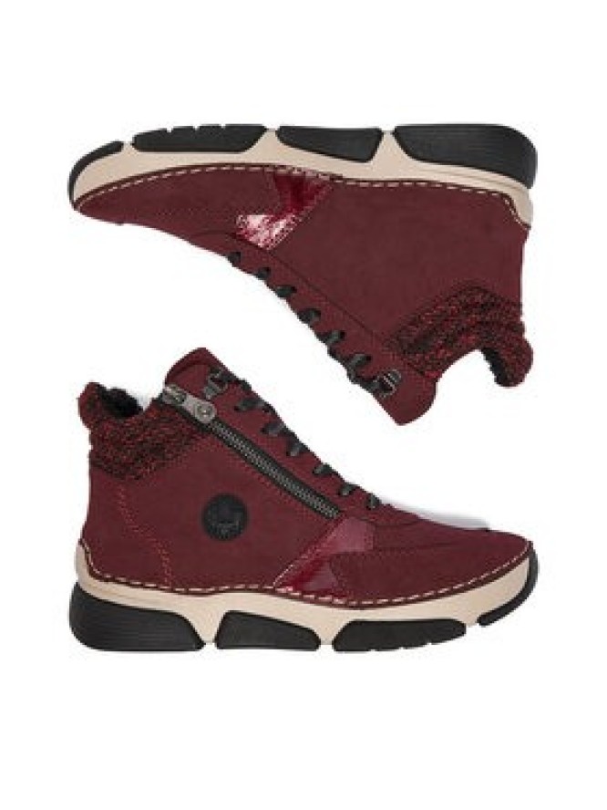 Rieker Trzewiki 45960-35 Bordowy