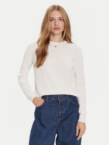 Tommy Jeans Sweter Essential DW0DW20159 Écru Regular Fit