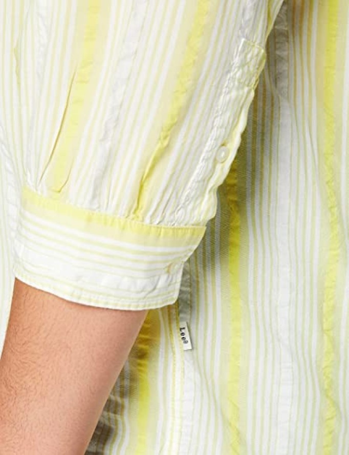 LEE ESSENTIAL BLOUSE DAMSKA KOSZULA MATERIAŁOWA W PASKI LIME JUICE L45VZQQI 112110651