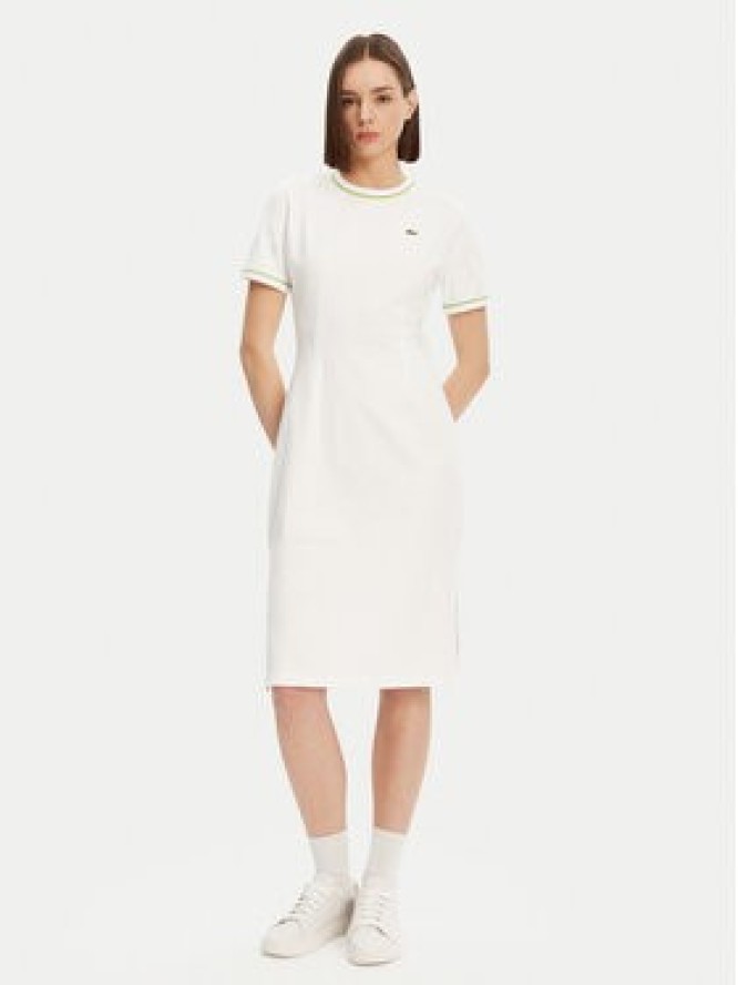 Lacoste Sukienka codzienna EF9988 Biały Slim Fit