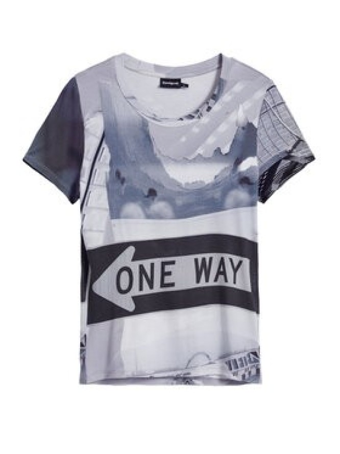 Desigual T-Shirt Potomac 25SWTKA0 Szary Slim Fit
