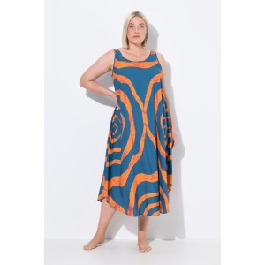 Damskie Sukienka midi koła krój trapezowy okrągły dekolt bez rękawów