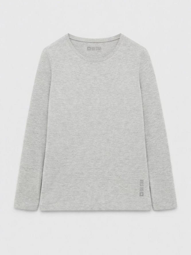 Bluzka damska z długim rękawem szara Classic 991