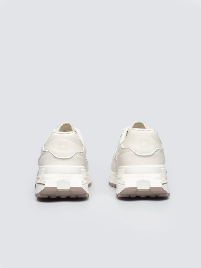 Sneakersy damskie ze skóry ekologicznej beżowe NN274A088 801