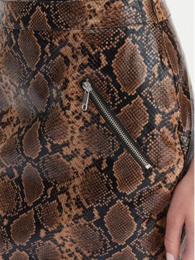 ONLY Spódnica z imitacji skóry Paris 15365493 Brązowy Slim Fit