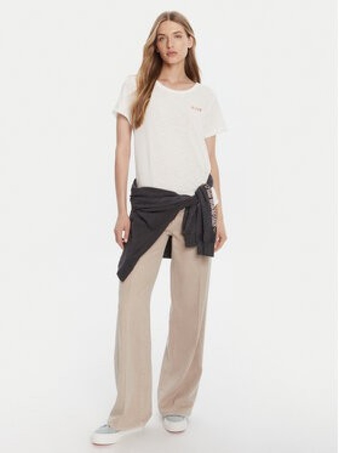 Roxy T-Shirt ERJZT05731-WBK0 Biały Regular Fit