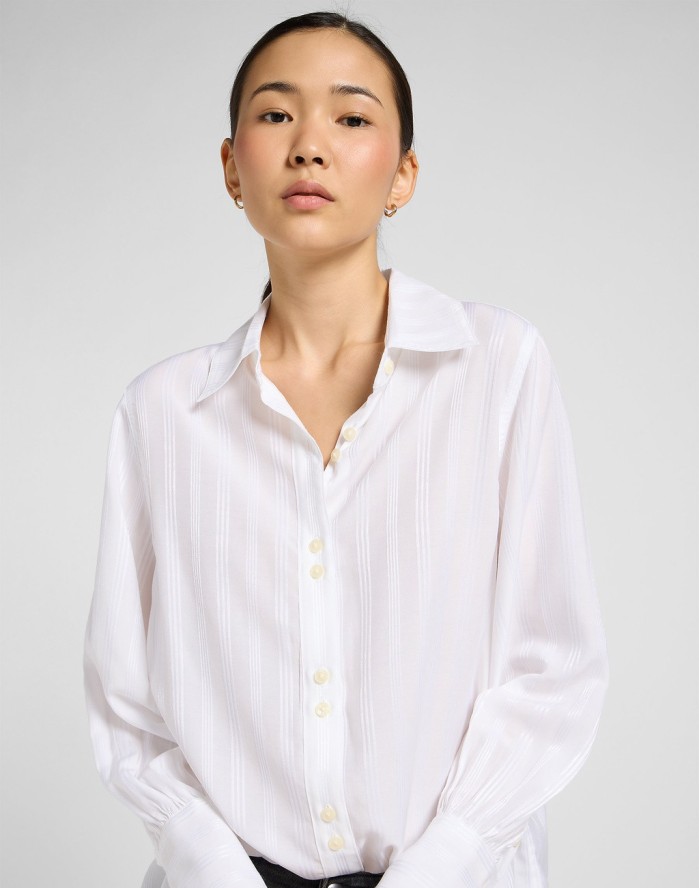 DAMSKA KOSZULA LEE BALLOON SLEEVE SHIRT BRIGHT WHITE 112371015