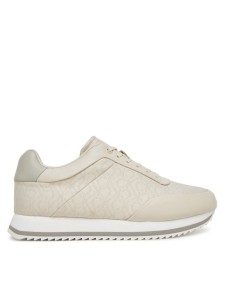 Calvin Klein Sneakersy Runner Lace Up - Jacq HW0HW02413 Écru