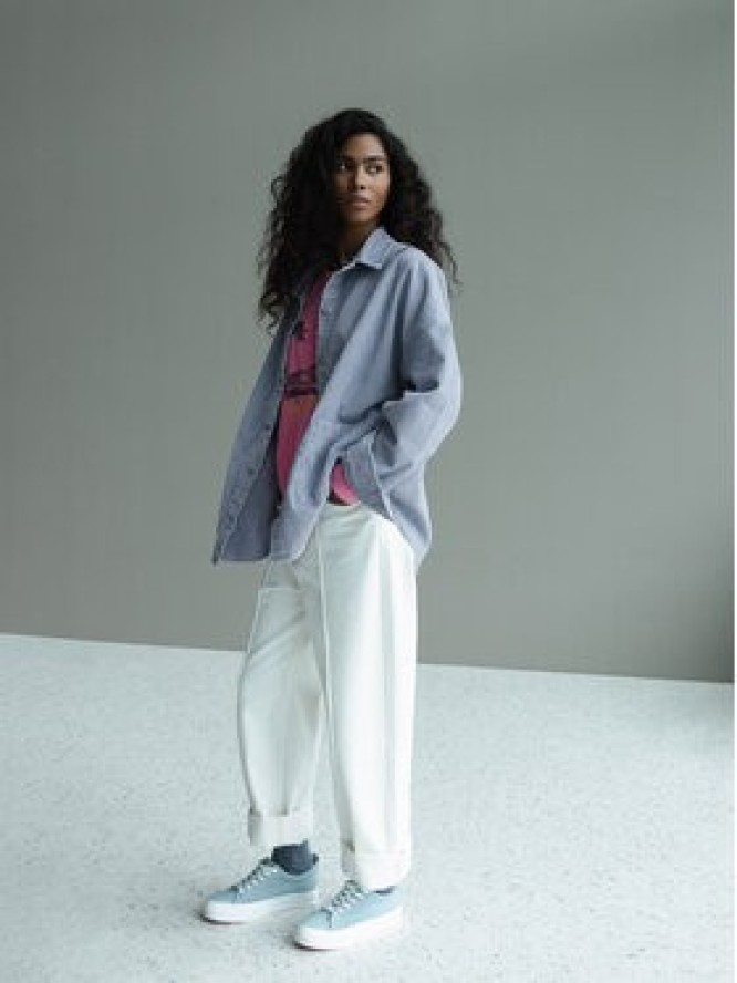 Roxy Koszula Kick Back Washed Cord ERJWT03697 Niebieski Regular Fit