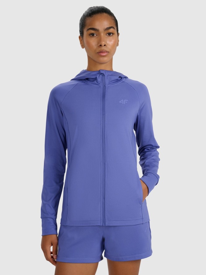 4F Bluza treningowa regular szybkoschnąca damska - granatowa XS