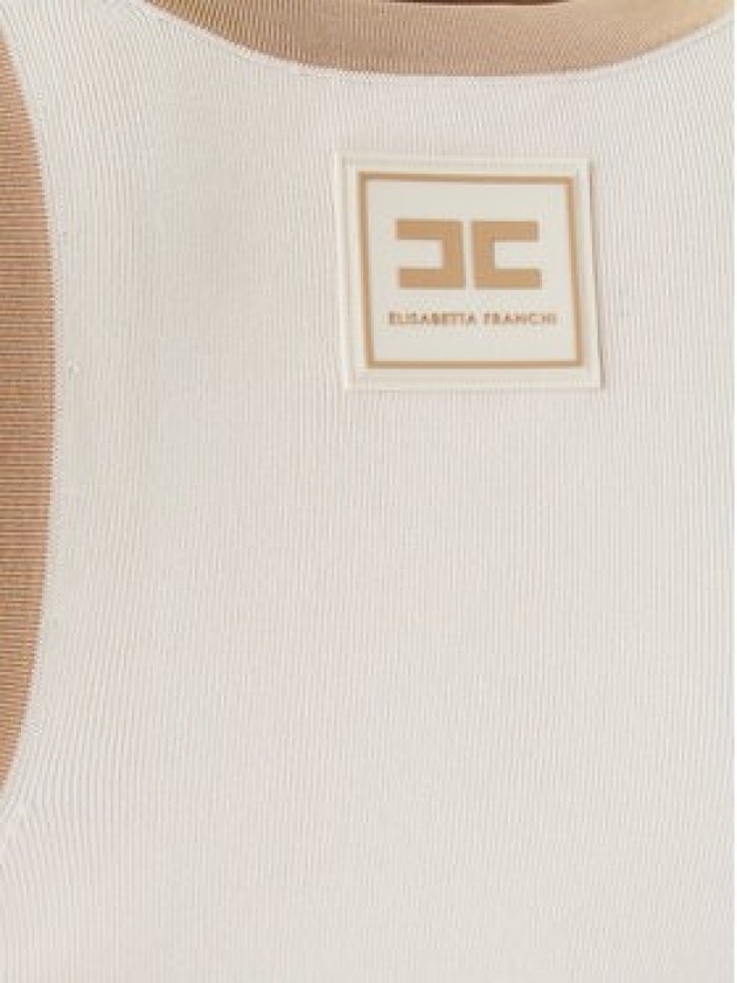 Elisabetta Franchi Top TK-71S-61E2-V270 Beżowy Regular Fit