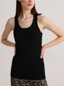 Bawełniany top halter - czarny