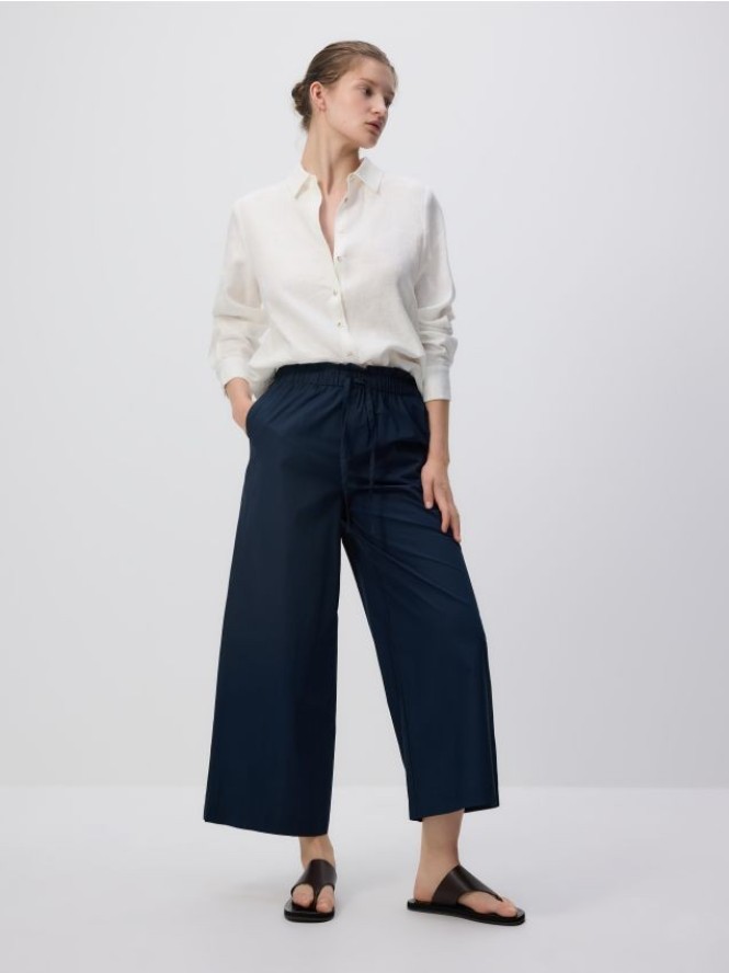 Luźne spodnie - granatowy