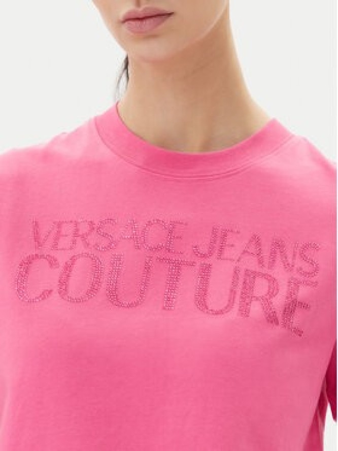 Versace Jeans Couture T-Shirt 78HAHS04 Różowy Regular Fit