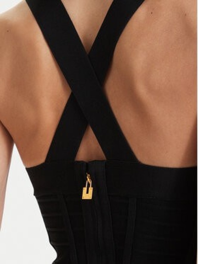 Elisabetta Franchi Sukienka koktajlowa AM-24D-62E2-V790 Czarny Slim Fit
