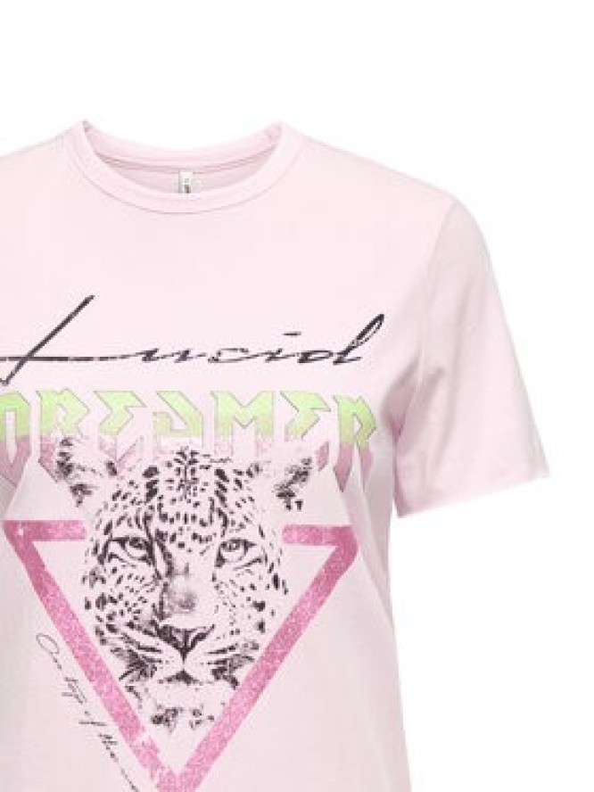 ONLY T-Shirt Lucy 15307412 Różowy Regular Fit